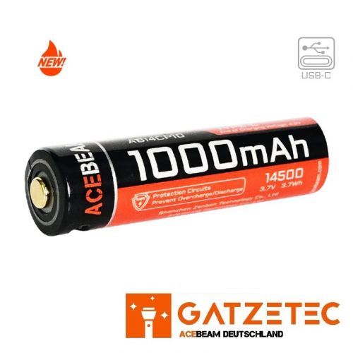 ACEBEAM 14500 - 1000 mAh AB14CP10 USB-C