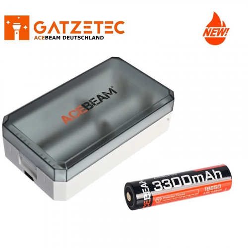 ACEBEAM A2 USB-C Ladebox-Aufbewahrung mit ACEBEAM 18650-3300mAh