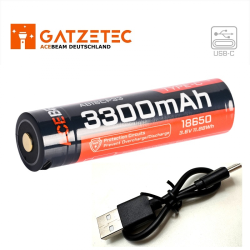 ACEBEAM AB18CP33 USB-C Lithium Akku 18650