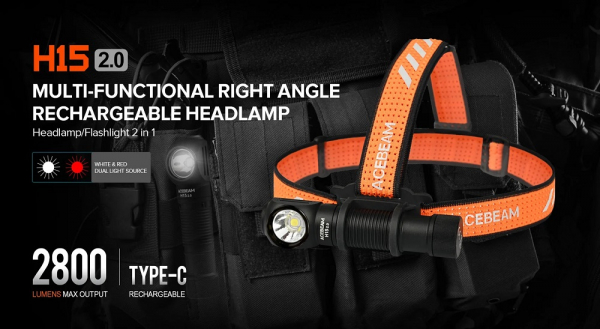 ACEBEAM H15 2.0 Stirnlampe max. 2800 Lumen Lichtleistung