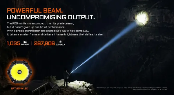 ACEBEAM P20 Taschenlampe Helligkeit