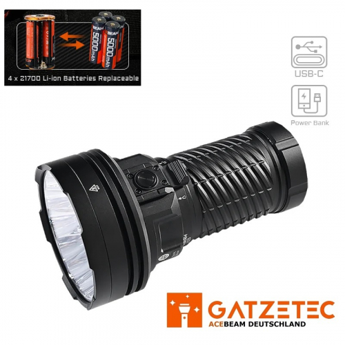 ACEBEAM X25 Powertaschenlampe mit 4 X 21700
