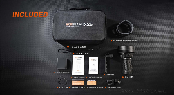 ACEBEAM X25 Taschenlampe mit Akkupack Zubehör
