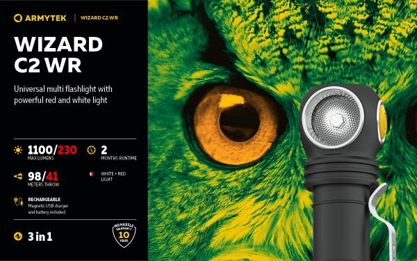 ARMYTEK WIZARD C2 WR rot-weiss