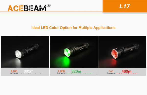 Acebeam L17 rot, grün ,weiß