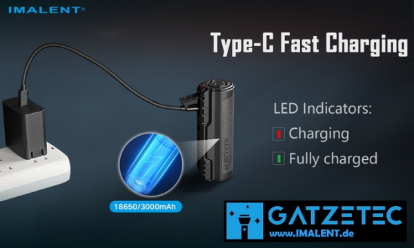 IMALENT BTL50 bei GATZETEC.de interne Lithiumbatterie