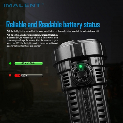 IMALENT RS50 Taschenlampe Gatzetec Anzeige