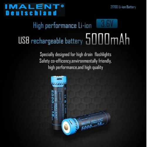 Imalent-21700-5000mAh Akku USB