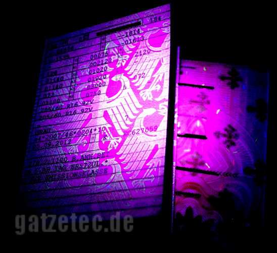 GATZETEC WF501B UV 395nm  DokumentenprüfungLED Taschenlampe beam