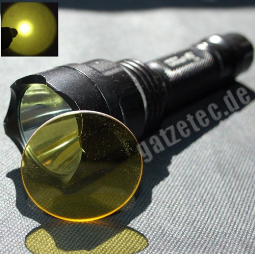 Taschenlampenglas, Streuscheibe 42 mm Gelb