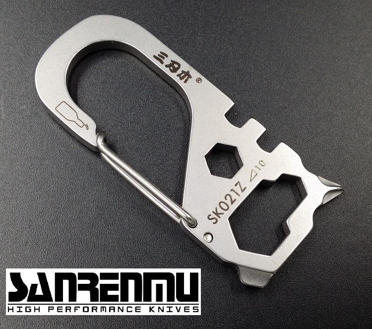 Sanrenmu Schlüsselanhänger Karabiner Flaschenöffner Edelstahl 