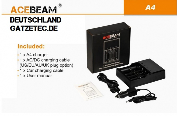 ACEBEAM A4 Ladegerät Gatzetec Charger