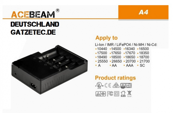 ACEBEAM A4 Ladegerät Gatzetec neu