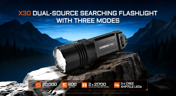 ACEBEAM X30 Taschenlampe bei Gatzetec hohe Reichweite