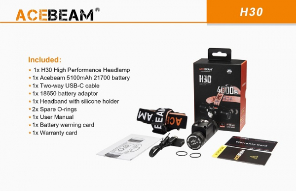 ACEBEAM-H30-Stirnlampe Zubehör