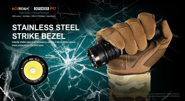 ACEBEAM-Defender-P17-taktische-LED-Taschenlampe-Gatzetec Glasbrecher ACEBEAM-Defender-P17-taktische-LED-Taschenlampe-Gatzetec Glasbrecher