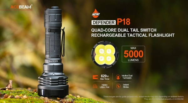 ACEBEAM DEFENDER P18 flashlight by Gatzetec ACEBEAM Deutschland 4 Stück Luminus SST40