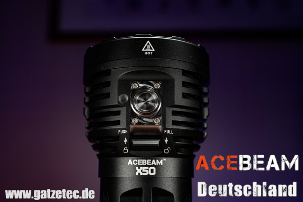 ACEBEAM X50 Gatzetec Taschenlampe Schalter