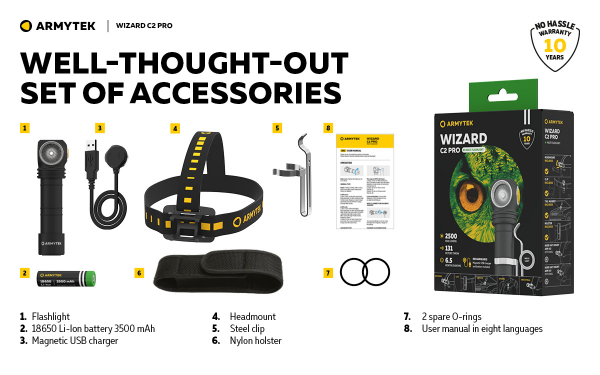 Armytek Wizard C2 Pro Magnet USB bei Gatzetec Zubehör