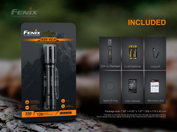 FENIX E20 V2.0 LED Taschenlampe
