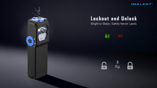 Imalent GR36 Multitaschenlampe Akkustand