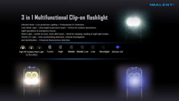 Imalent GR36 Multitaschenlampe  mit UV Funktion