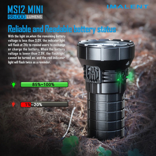 Imalent MS12mini Akkuwarnung