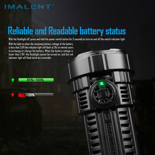IMALENT RS50 Taschenlampe Gatzetec Anzeige
