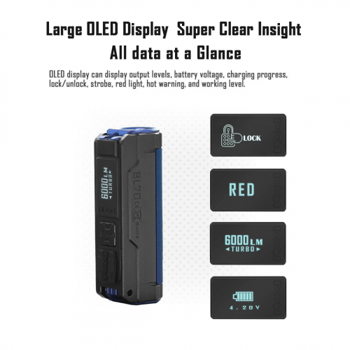 Imalent BL70 Taschenlampe Display