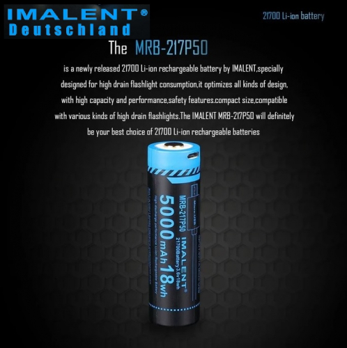 Imalent-21700-5000mAh Akku MRB 217P50