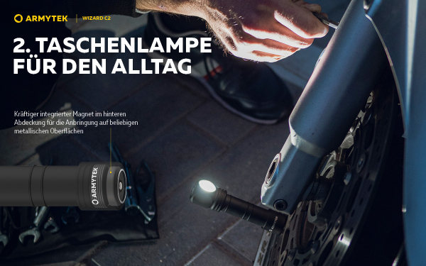 Armytek Wizard C2 Magnet USB Arbeit