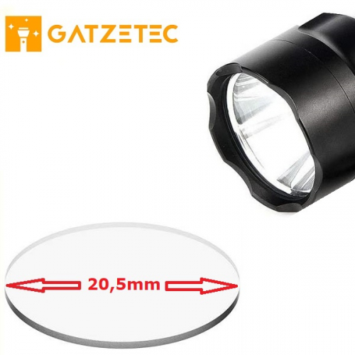 Taschenlampenglas 20,5mm bei Gatzetec.de