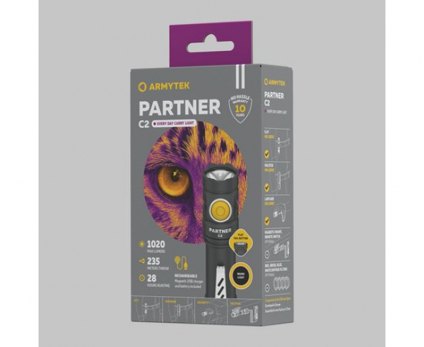 ARMYTEK Partner C2 Magnet USB warmweiss