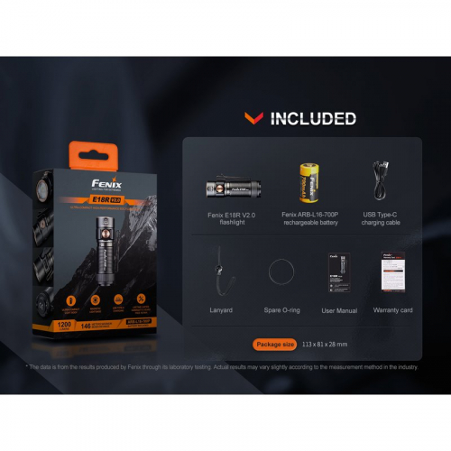 Fenix-E18R-V2.0 Taschenlampe flashlight Gatzetec.de USB-C zubehör