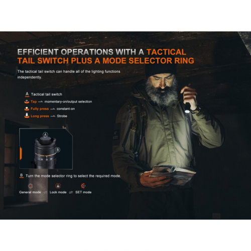 Fenix PD45R ACE Taschenlampe bei Nacht